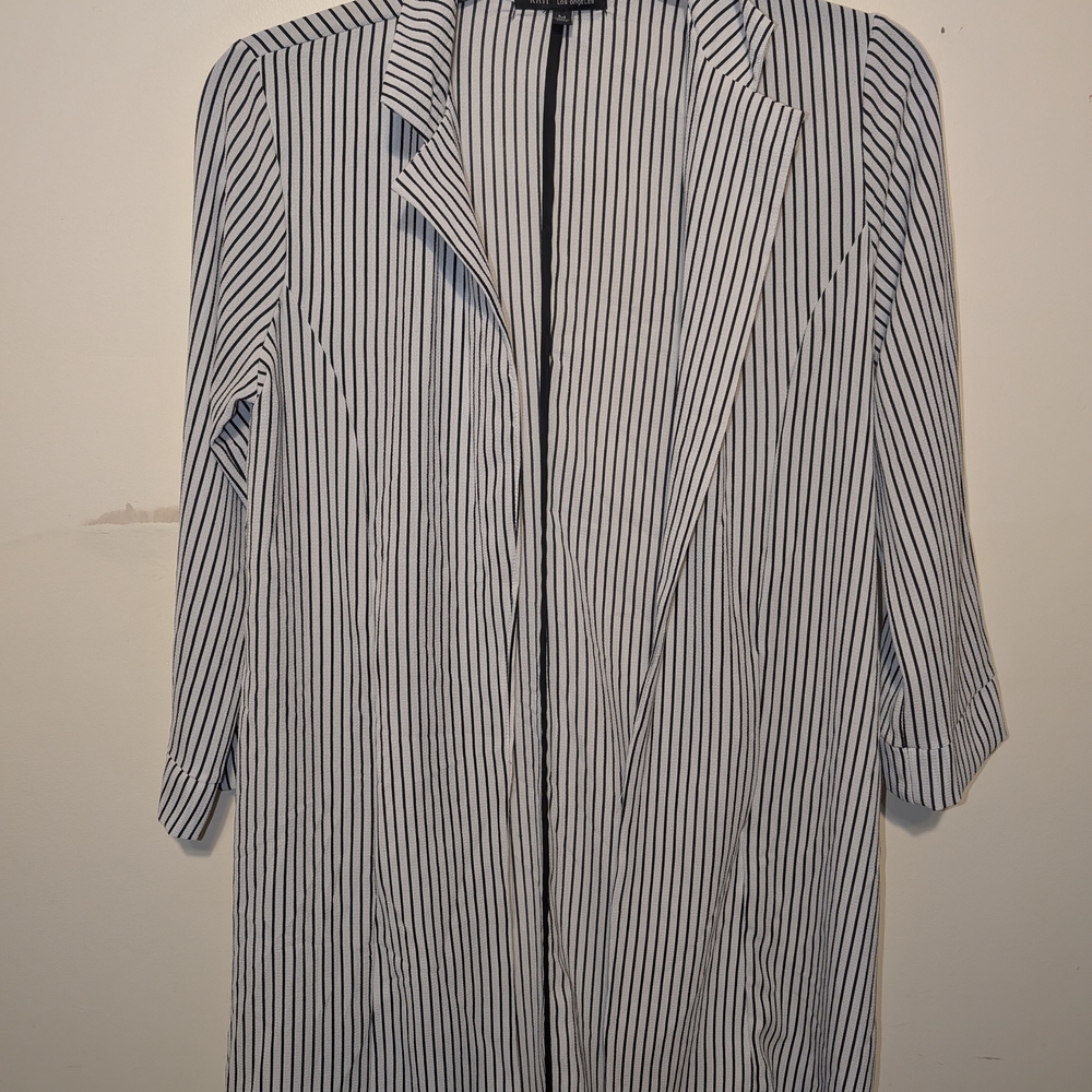 Black and White Striped Light Cardigan